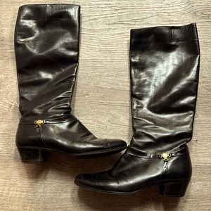 Vintage Salvatore Ferragamo Boots - Tall Black Leather - 8.5!